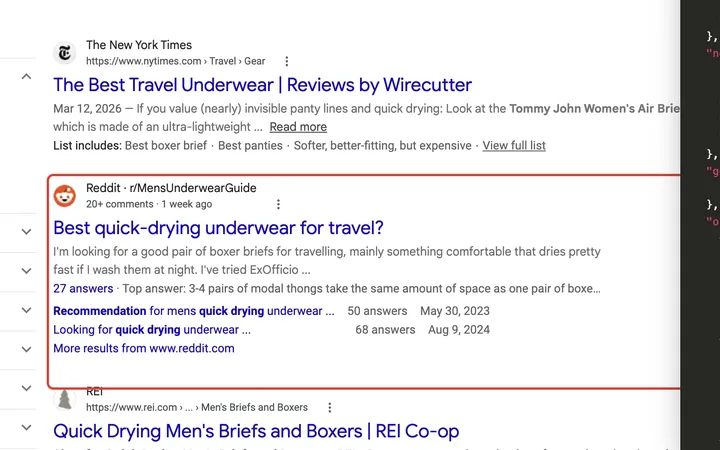 Google results for recommend quick drying boxer briefs for travel