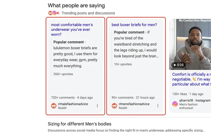 Google results for best comfortable mens underwear