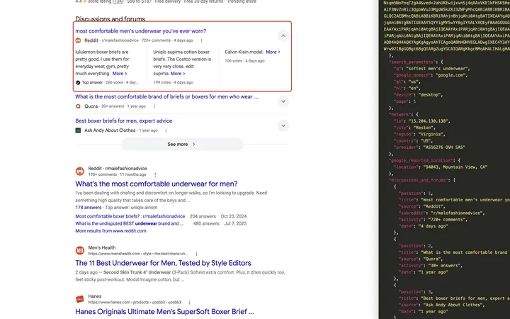 Google results for softest men's underwear