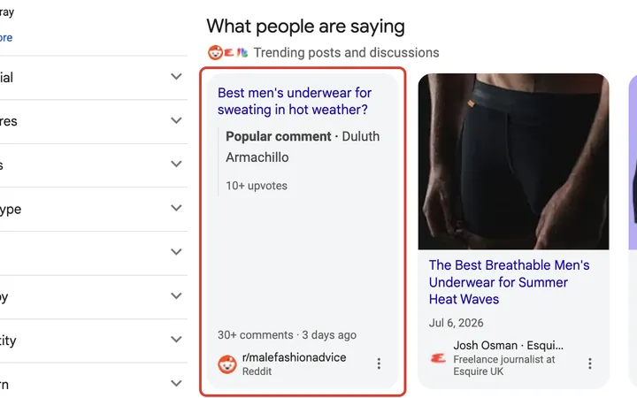 Google results for underwear for hot climate