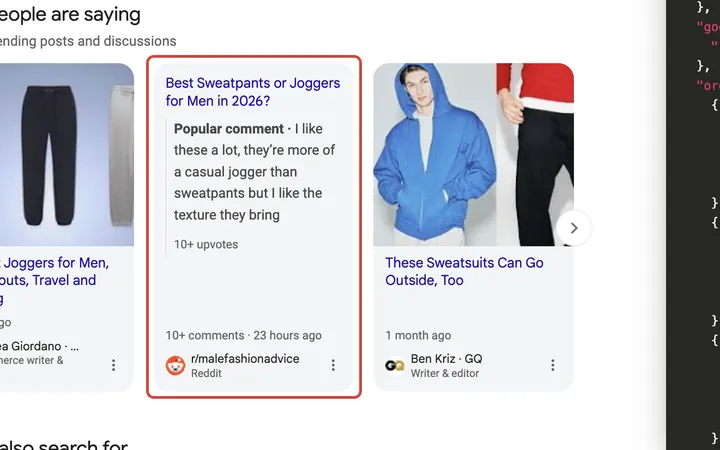 Google results for best sweatpants for men