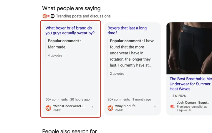 Google results for long lasting briefs